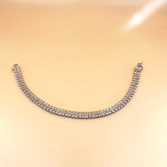 14k Gold Filled Tennis Bracelet With Lab Created Monzonite 7inches - Picture 5 of 5